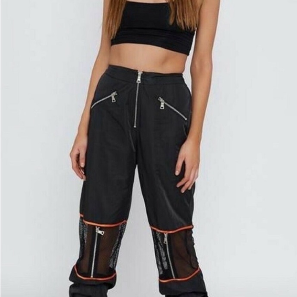 I.AM.GIA Black Joggers with Orange Trim
